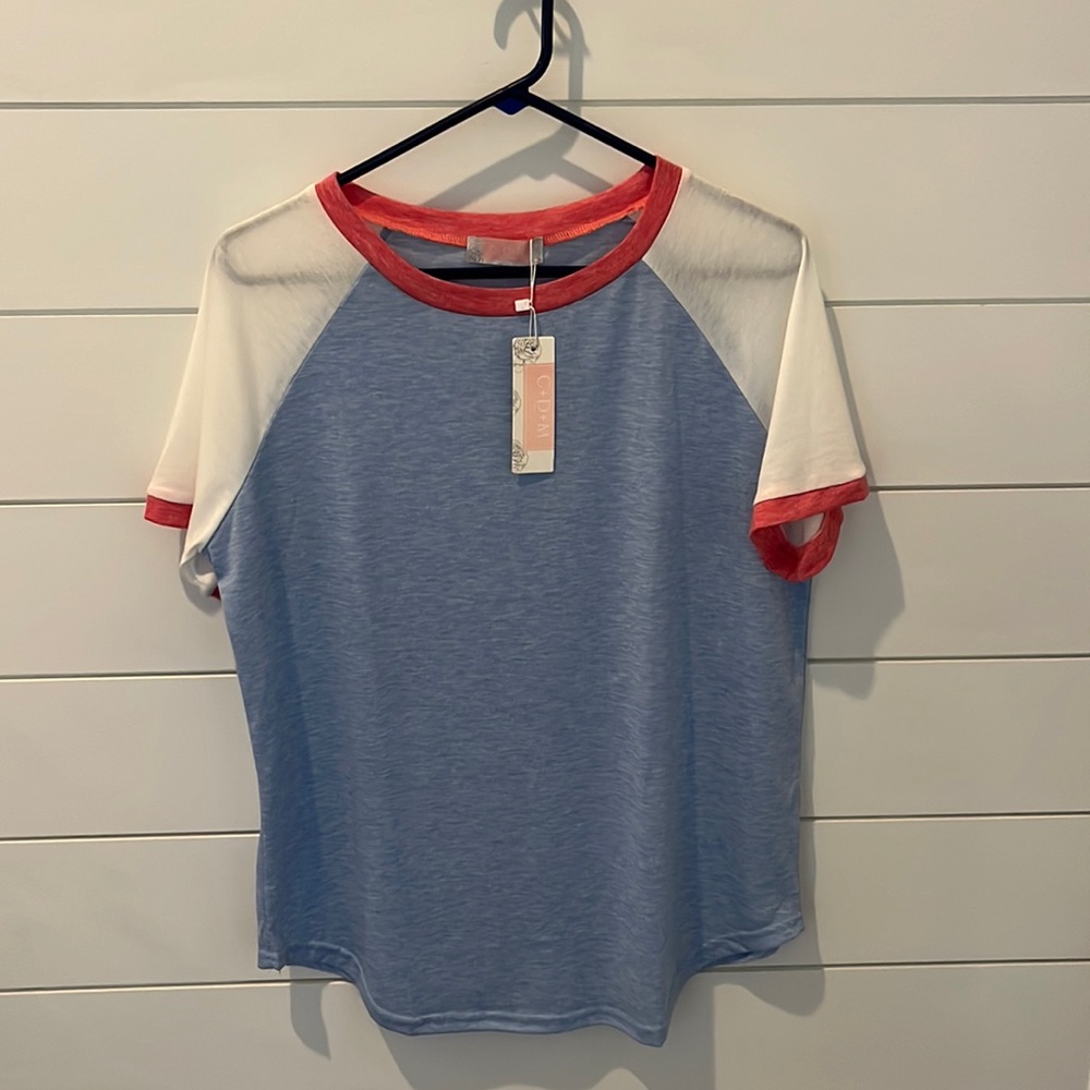 C+ D+M Raglan Tee Short Sleeve Top